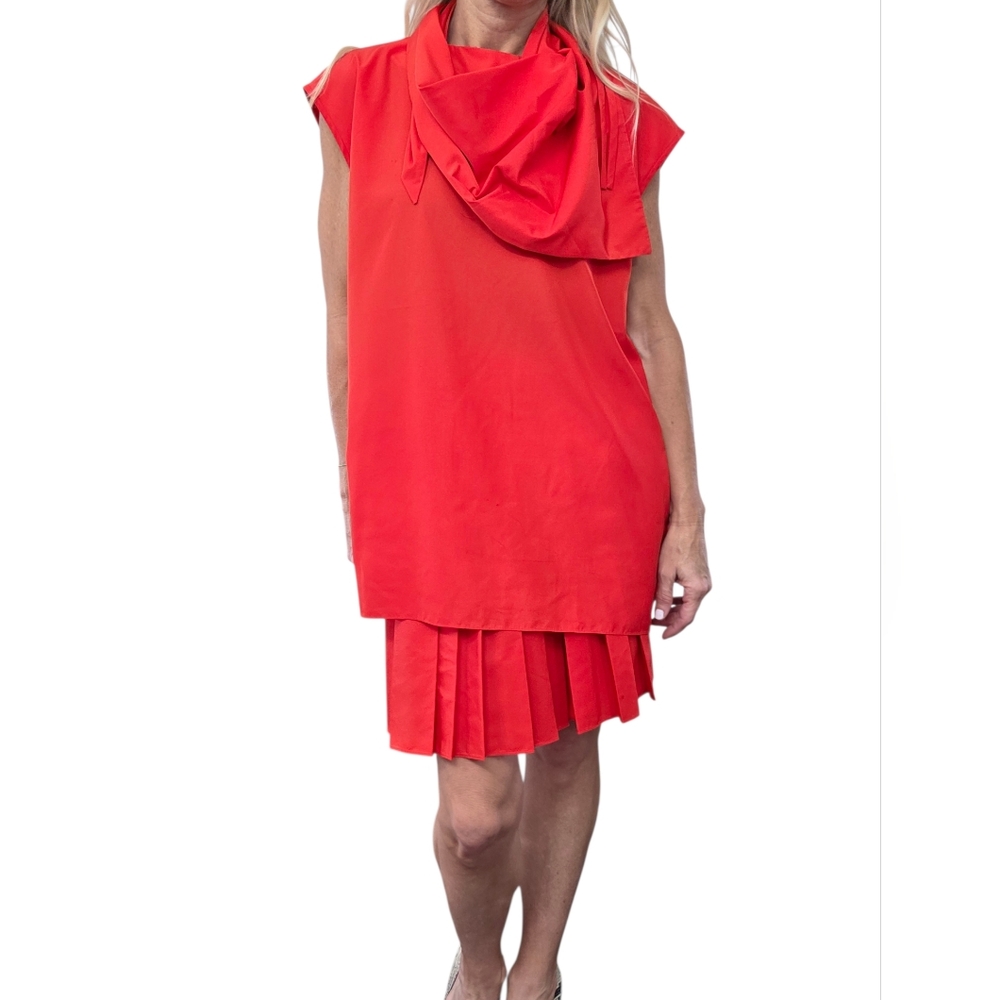 Not For Sale!!! Tibi Red 3 Piece Set Top Skirt Scarf Size M